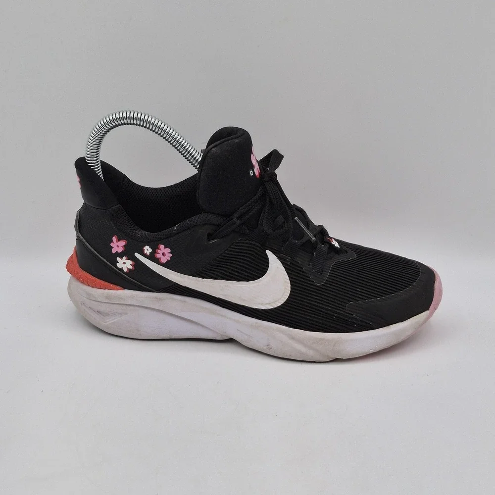 Nike Running Shoes Youth Size 3.5Y Black Pink Flower Mesh Sneaker FJ8077-001 - Picture 3 of 13